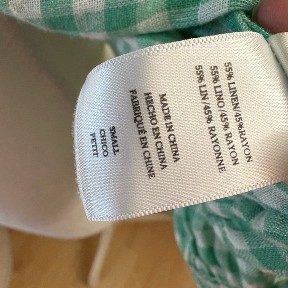 RAILS Raquel Linen Blend Wrap Top In Green Gingham Size Small‎ - Picture 8 of 8